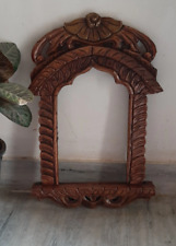 Brown Painted Jharokha Handmade Ethnic Wooden Wall Hanging Frame Traditional Art picture