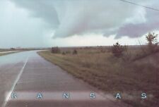 Approaching Tornado Kansas Road Chrome 4x6 Postcard picture