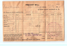 1903 RAWLINS WYOMING UNION PACIFIC RAILROAD CO FREIGHT BILL Z868 picture