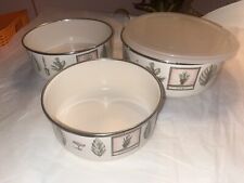 Pfaltzgraff 3 Piece Naturewood Enamel & Metal Nesting Mixing Bowls with 2 Lids picture