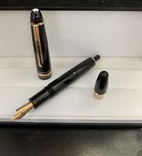 Luxury Resin 149 Series Bright Black-Rose Gold Clip M nib Fountain Pen No Box picture
