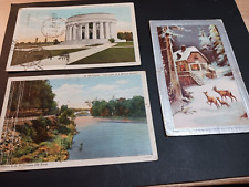 Postal History - 3 OLD USA Postcards- used - 2 from 1930's -see front/back pics  picture