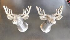 Jagermeister Shot Glasses Buck Stag Deer Head Pewter Set of 2 vintage picture