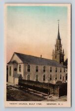 Newport RI-Rhode Island, Trinity Church, Antique Vintage Souvenir Postcard picture