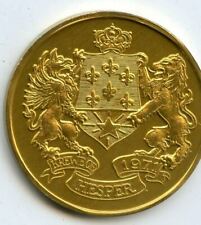 .Mardi Gras Doubloon Krewe of Hesper 1973  Aluminum Gold picture