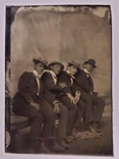 Antique Tintype Photo Bench Leaning Affectionate Touching Young Men Gay Interest picture