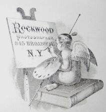 CDV PHOTO OF DAPPER GENT NICE BACKSTAMP OF CUTE ANGEL CHERUB BY ROCKWOOD NY NY picture