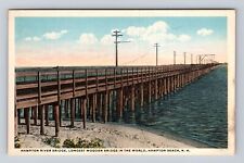 Hampton Beach NH-New Hampshire, Hampton River Wooden Bridge, Vintage Postcard picture