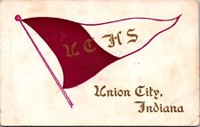 Postcard Pennant Flag U.C.H.S. High School Union City, Indiana picture