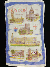 Vintage Ulster Souvenir Irish Linen Tea Towel London Landmarks  picture