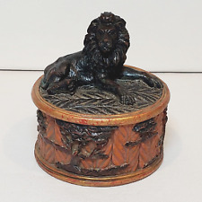3d Resin Lion Jewelry Curio Lidded Trinket Box picture