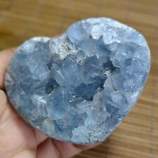236g Natural Blue Celestite heart Geode QuartzCrystal Mineral Specimen Healing picture