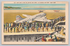 Postcard United Airlines La Guardia Air Port New York picture