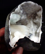 Stilbite Bows W/ Pointed Light Green Apophyllite Crystals In Geode #12. picture