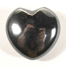 30mm Silverish Black Hematite Puffy Heart Sparkling Crystal Mineral China 1,2PCs picture