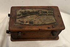 ANTIQUE NATIONAL COIL CO. IGNITION COIL wooden dovetail Oak Wood BOX picture