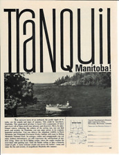 1964 MANITOBA Canada Travel Vacation Fishing Boating Lake Vintage Print Ad picture