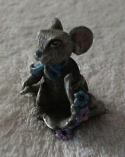 Vintage Pewter Mouse Figurine Statue Figure Mice 1-3/4 Inch Tall picture