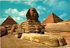 Vintage Postcard 4x6- GREAT SPHINX OF GIZA  AND KHEOPS PYRAMIDS, EGYPT picture