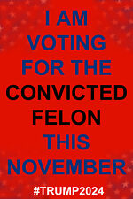 Voting for the Convicted Felon Political TRUMP 2024 Magnet 6 x 4 in - Brand New picture