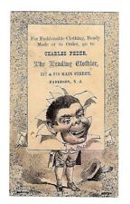 Early 1900's Victorian Trade Card Charles Feder Clothier, Paterson, NJ picture