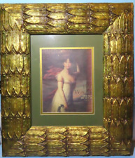 Large Heavy Frame Ornate Bronze Antique Gold Gesso Wood 22.5