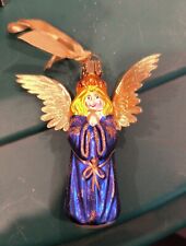Vintage German Blown Glass Angel With Christborn Foil Paper Wings Ornament picture