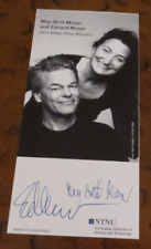 May-Britt & Edward Moser Nobel Prize Medicine 2014 signed autographed card  picture