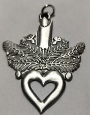 Christmas Pewter Ornament Candle Heart Sweden Signed Tennesmed picture