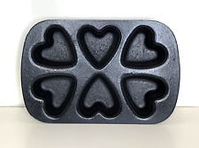 Nordic Ware Heart Cakelet Pan 3D 6 Cakes Baking Solid Cast Iron Weddings Shower picture