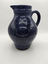 Mid-Century Cobalt Blue & White speckled Pitcher picture