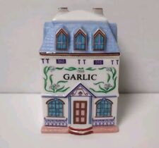 Vintage 1989 The Lenox Spice Village Fine Porcelain Garlic Spice Jar House picture