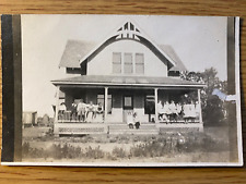 1910s RPPC - FAMILY AND FARMHOUSE antique real photo postcard RURAL AMERICANA picture