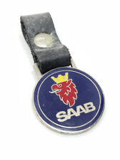 Vintage Saab Enameled Leather Car Fob  picture