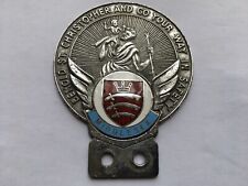 C1950s-60s BEHOLD ST CHRISTOPHER AND GO YOUR WAY IN SAFETY MIDDLESEX CAR BADGE picture
