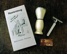  1939-1945 GERMAN SAFETY RAZOR & SHAVING BRUSH - WEHRMACHT WW2 repro (d1) picture