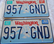 Washington State License Plates - Pair #957-GND - Embossed Expired 2004 picture