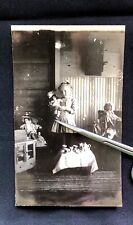 Antique 1920s Little Girl & Dolls Tea Party Real Photo Postcard picture