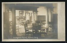 OR Astoria RPPC c.1908 IRVING CLUB ROOMS LOBBY Interior ORNATE COLUMNS Tables picture