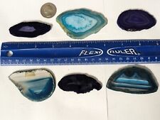50 medium thin agate slices in this lot. purple green blue picture