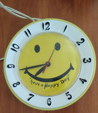 Vtg Original 1970s Robert Shaw Have A Happy Day Smiley Face Kitchen Clock WORKS picture