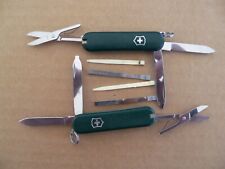 Lot of 2 Victorinox Classic SD Swiss Army Knife; Hunter Green Logos - Very Good picture