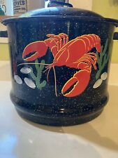 Vintage Graniteware Steamer Pot Clam Lobster Seafood Corn New England 1422 VTG picture