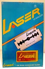 Vintage Laser Shaving Blades Advertise Tin Sign Litho Print Blue Collectibles3#F picture