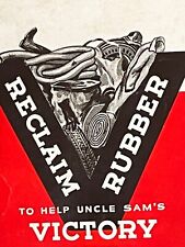 1944 V for VICTORY WORLD WAR2 UNCLE SAM MINUTEMAN BLOTTER RECLAIM RUBBER GOODALL picture