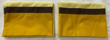 Mcm Vtg Pequot Pillowcases 70s Standard Yellow Brown Scotchgarded Retro Muslin picture