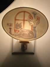 Porcelain Bisque Cat In Window Plug In Vintage Night Light  picture