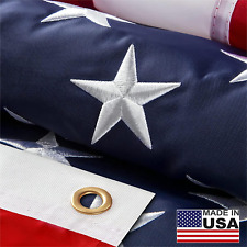 6X10 Ft Heavy Duty American Flag Fade Resistant Embroidered Stars USA Outside picture