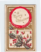 Postcard A Merry Christmas with Christmas Embossed Art Print picture