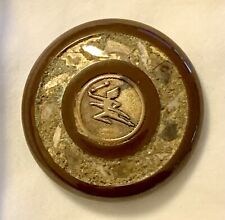 VTG Antique LG Carved 1 5/8” Bakelite Button Gold Metal OME Dancer Runner ? BA14 picture
